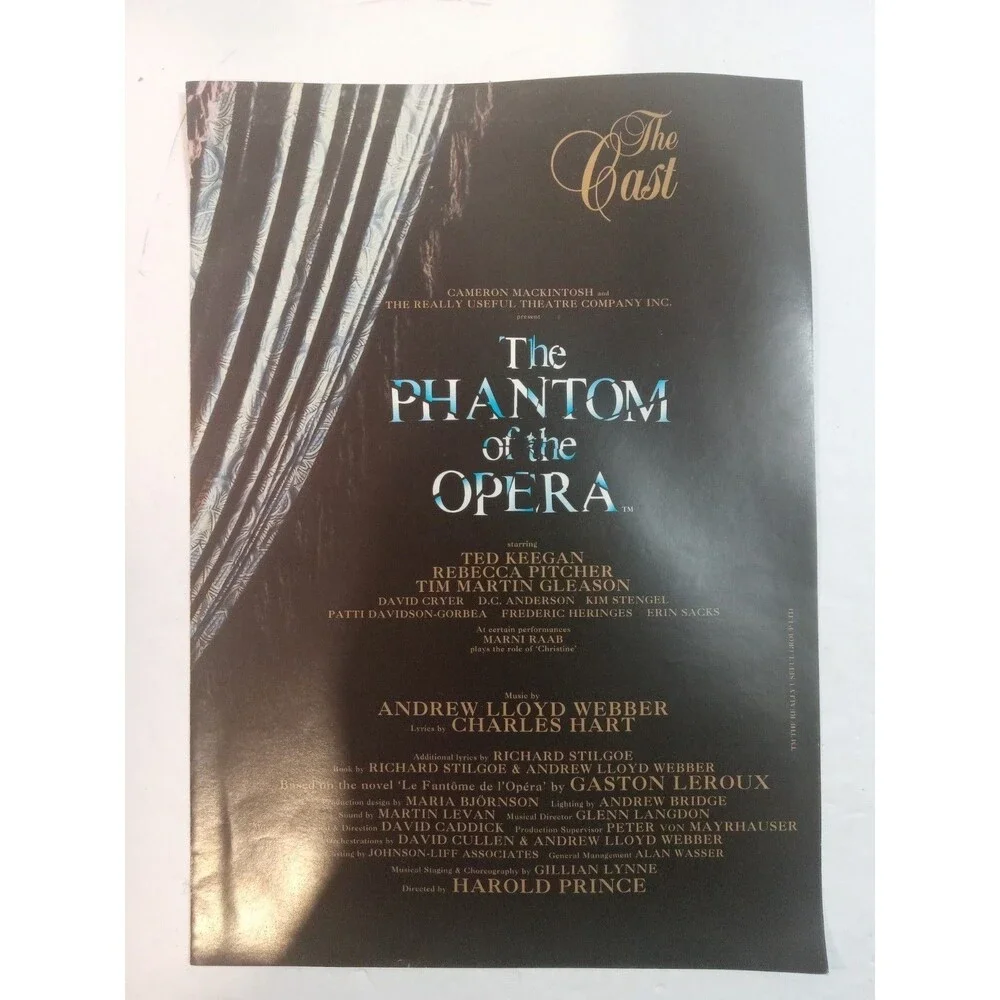 VTG Phantom of the Opera Souvenir Program w/Inserts